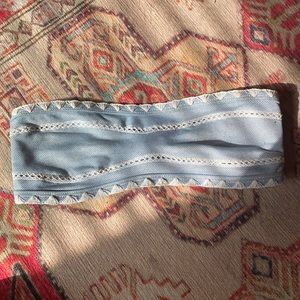 Same swim Los Angeles denim bandeau bikini top